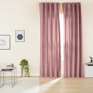 Zasłony - Zasłony aksamitne na taśmie 135 x 250 cm Smukee Home, 2 szt., różowe - miniaturka - grafika 1