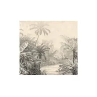 Tapety - Mural Woodcut tropikalny las 300 x 280 cm delikatna struktura - miniaturka - grafika 1