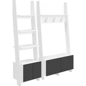 Meble do przedpokoju - Zestaw Mebli do Przedpokoju 5 Rack MebloCross Biały Mat / Czarny Połysk - miniaturka - grafika 1