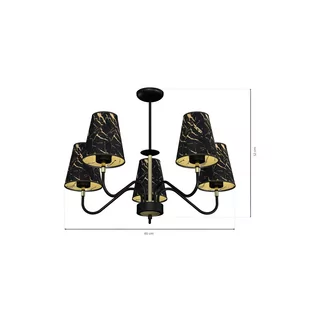 Milagro Lampa wisząca HERMES Black/Gold 5xE27 MLP7282 - Lampy sufitowe - miniaturka - grafika 4