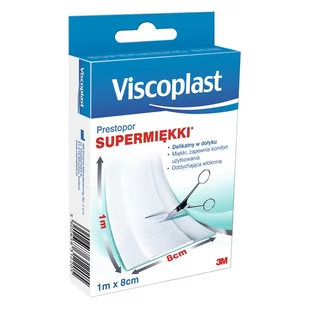 3M Viscoplast.plastry PRESTOPOR 1m x 8cm 1 sztuka BLOZ7-3418801 - Apteczki i materiały opatrunkowe - miniaturka - grafika 1