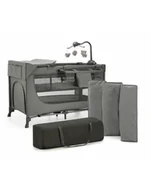 Stoliki dla dzieci - kinderkraft Łóżeczko turystyczne JOY 2 DARK GREY + akcesoria - miniaturka - grafika 1