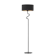 Lampy stojące - Czarna, Metalowa Lampa Podłogowa Z Abażurem W Stylu Glamour Moroni Velur E27, Czarny Ze Złotym Wnętrzem - miniaturka - grafika 1