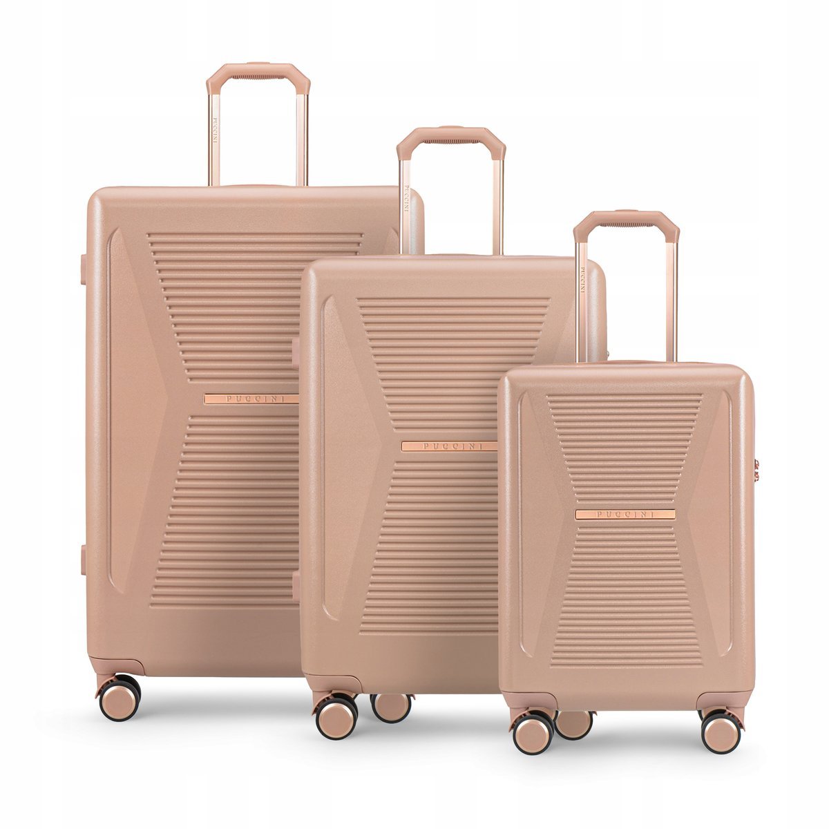PUCCINI Zestaw WALIZEK Podróżnych Poliwęglan PC Komplet Twarde 3w1 PC031-3C