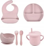 Miseczki i talerzyki dla dzieci - Pierwsze naczynia zestaw do karmienia dla dzieci silikonowe naczynia różowe - miniaturka - grafika 1