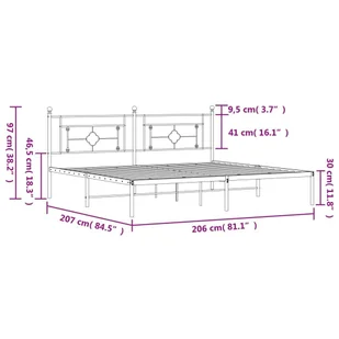 Metalowa rama łóżka z wezgłowiem, czarna, 200x200 cm Lumarko! - Łóżka - miniaturka - grafika 12