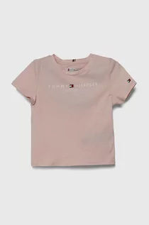 Koszulki dla dziewczynek - Tommy Hilfiger t-shirt bawełniany dziecięcy kolor różowy - grafika 1