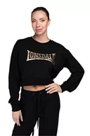 Bluzy damskie - Lonsdale Damska bluza Culbokie, black/gold, XS krótki 117396 - miniaturka - grafika 1