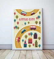 Plakaty - PLAKAT dla chłopca AUTKA MIASTECZKO format A4 - miniaturka - grafika 1