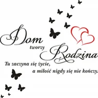Naklejki na ścianę - Napis na ścianę naklejka 200x200cm Dom Rodzina 280 multikolor - miniaturka - grafika 1