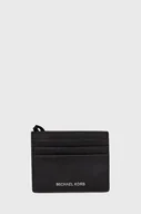 Portfele - Michael Kors etui na karty skórzane męski kolor czarny - miniaturka - grafika 1