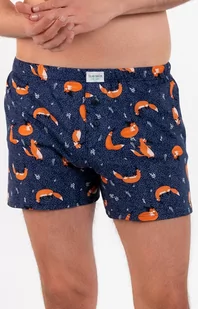 Bawełniane bokserki męskie Witalis, Kolor granatowo-pomarańczowy, Rozmiar S, Italian Fashion - Intymna - Majtki męskie - miniaturka - grafika 1