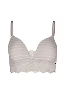 Biustonosze - Skiny Damski biustonosz na co dzień w bawełnianej koronce, srebrnoszary pasek, 70C - miniaturka - grafika 1