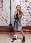 Sukienki i spódniczki dla dziewczynek - All For Kids Sukienka Jeans Grey - 104-110 - miniaturka - grafika 1