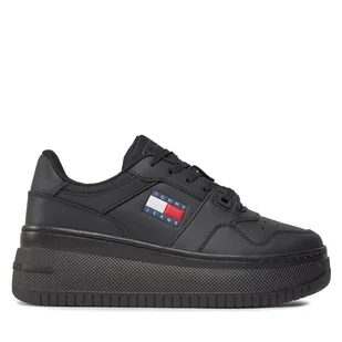 Sneakersy Tommy Jeans Tjw Retro Basket Flatform Ess EN0EN02506 Czarny - Sneakersy damskie - miniaturka - grafika 1