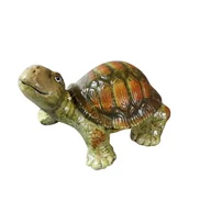 Figurki dekoracyjne - Zielony Ceramiczny Żółwik - Figurka Dekoracyjna 11 - miniaturka - grafika 1