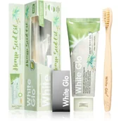 Szczoteczki do zębów - White Glo WHITE GLO_SET Hemp Seed Oil Soothing and Whitening Toothpaste wybielająca pasta z olejem konopnym 150g/115ml + szczoteczka 9319871001711 - miniaturka - grafika 1