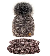 Czapki damskie - Damski Komplet Czapka i Komin Szalik Woolk Marina - miniaturka - grafika 1