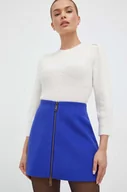 Spódnice - MAX&Co. spódnica wełniana kolor niebieski mini ołówkowa - Max&Co. - miniaturka - grafika 1