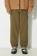 Spodnie męskie - Barbour spodnie bawełniane kolor zielony w fasonie cargo - miniaturka - grafika 1