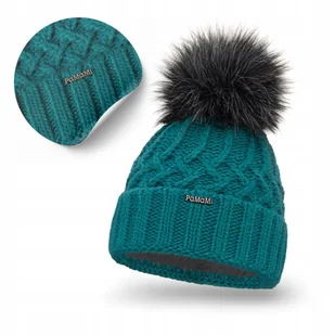 Czapka Zimowa Damskie Niebieska PaMaMi Morska - Czapki damskie - miniaturka - grafika 1