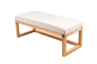 Ławki do przedpokoju - Ławka Na Buty Lpg-2 130 cm Emrawood Drewno Lite, kolor Naturalny Siedzisko Gładkie, kolor Biały - miniaturka - grafika 1