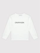 Bluzy dla chłopców - Calvin Klein Jeans Bluza Unisex Institutional Logo IU0IU00162 Biały Regular Fit - miniaturka - grafika 1