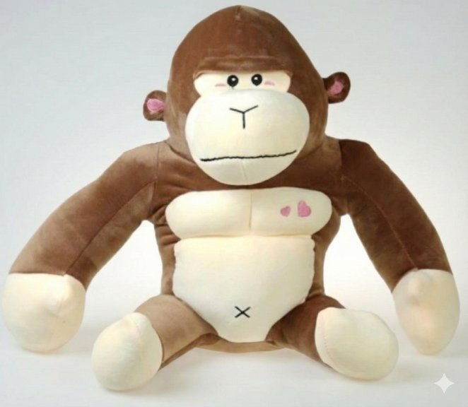 Pluszowy Goryl - Miękka Maskotka z Serduszkami na Prezent (24x42x55 cm)