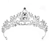 Ozdoby do włosów - DIADEM Korona Tiara MISS GLOW ŚLUBNY srebrny cyrkonie KRYSZTAŁY - miniaturka - grafika 1