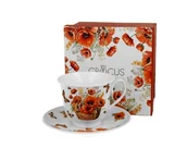 Filiżanki - Komplet filiżanka do kawy kosze kwiatów maki duo - miniaturka - grafika 1