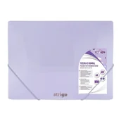 Teczki i skoroszyty - Teczka z gumką A4 PP pastel liliowa STRIGO - miniaturka - grafika 1