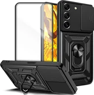 Etui i futerały do telefonów - Hello Case ETUI PANCERNE DO SAMSUNG GALAXY S21 FE CZARNE OBUDOWA ARMOR HOLDER SZKŁO - miniaturka - grafika 1