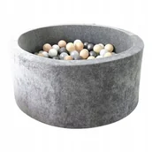 Suche baseny - Suchy basen z kulkami 40x90 Velvet Szary 250 piłek - GOTOWY MIX - miniaturka - grafika 1