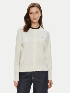 Tommy Hilfiger Kardigan WW0WW42370 Écru Regular Fit - Swetry damskie - miniaturka - grafika 1