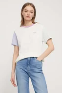 Koszulki sportowe damskie - Vans t-shirt bawełniany damski kolor beżowy - miniaturka - grafika 1