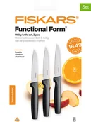 Noże kuchenne - Fiskars Noże uniwersalne (3 szt.) "Functional Form" w kolorze srebrno-czarnym - miniaturka - grafika 1