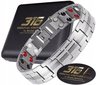 Srebrna Zdrowotna Bransoleta Bransoletka Męska Magnetyczna Mocna Oryginał - Bransolety męskie Srebrna Zdrowotna Bransoleta Bransoletka Męska Magnetyczna Mocna Oryginał - Bransolety męskie - miniaturka - grafika 1