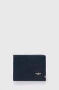 Portfele - Aeronautica Militare portfel skórzany męski kolor granatowy - miniaturka - grafika 1