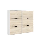 Szafki na buty - Napoli szafka na buty 6 szuflad w bieli iReplika dąb. - miniaturka - grafika 1