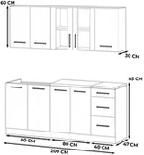 Meble kuchenne - Meble Kuchenne Szare Mat Modułowe Kuchnia Rest 2.0m Pojemna Nowoczesna - miniaturka - grafika 1