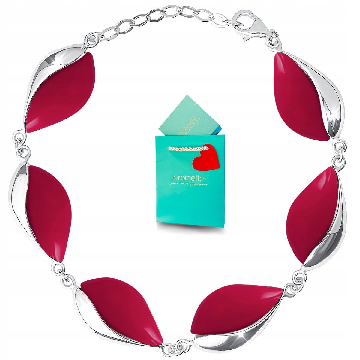 Bransoletka koral czerwony srebro damska srebrna z koralem 925