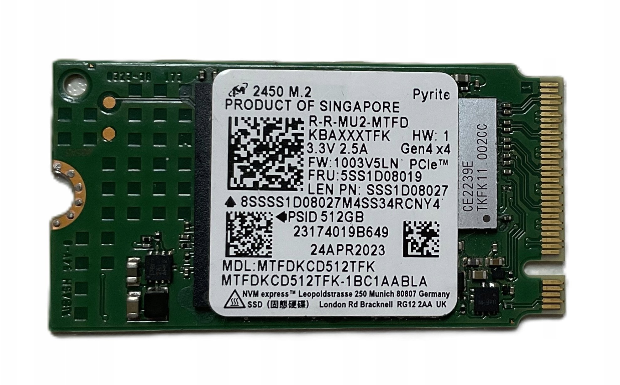 Lenovo 512GB M.2 2242 NVMe PCIe Gen 5SS1D08019