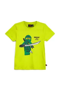 Koszulki dla chłopców - Lego t-shirt bawełniany dziecięcy kolor żółty z nadrukiem - grafika 1