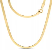 Łańcuszki - KLASYCZNY ZŁOTY ŁAŃCUSZEK ŻMIJKA TASIEMKA TAŚMA 2.3MM 14KT 585 45 CM - miniaturka - grafika 1