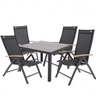 Meble ogrodowe - BERGAMO EXPERT WOOD - aluminiowy zestaw sof 4+1 - miniaturka - grafika 1