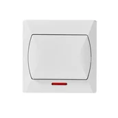 Wyłączniki światła i elektryczne - LEDart pojedynczy podświetlany biały ŁP-1AS/00 Akcent Ospel - miniaturka - grafika 1