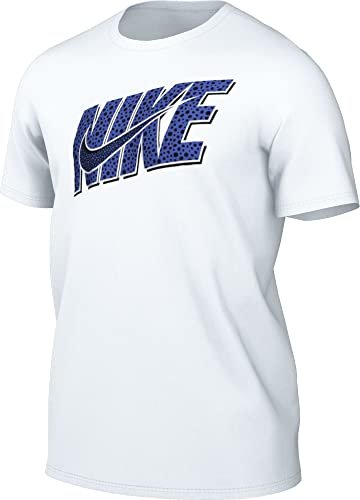Nike Mens Short Sleeve T-Shirt Sportswear, White/Medium Blue, DN5252-100, S