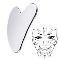 Pozostałe urządzenia kosmetyczne - Płytka Do Masażu Gua Sha Metalowa Stal Chirurgiczna Masażer Do Twarzy Nietłukący - miniaturka - grafika 1
