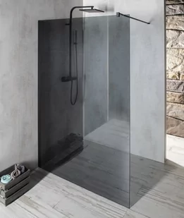 GELCO Kabina prysznicowa narożna VARIO BLACK WALK IN 110x200 profil czarny mat szkło dymione z powłoką Coated Glass bez wspornika GX1311GX1014 - Kabiny prysznicowe - miniaturka - grafika 1
