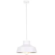 Lampy sufitowe - KET Loftowa LAMPA wisząca metalowa OPRAWA zwis biały złoty KET157 - miniaturka - grafika 1